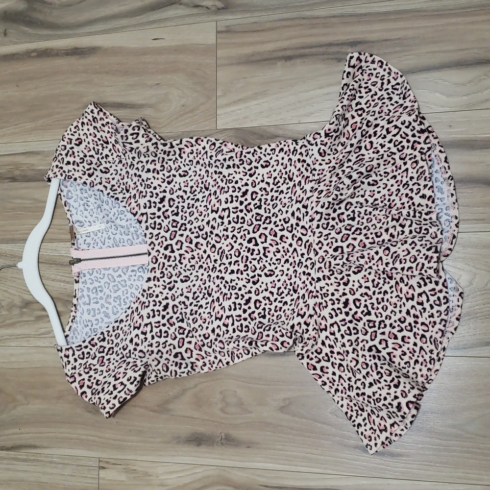 Poof! Animal Print Peplum Blouse